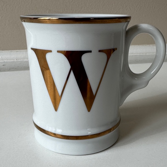 Williams Sonoma Other - Williams Sonoma Monogram ‘W’ White Ceramic Mug with Gold Accent